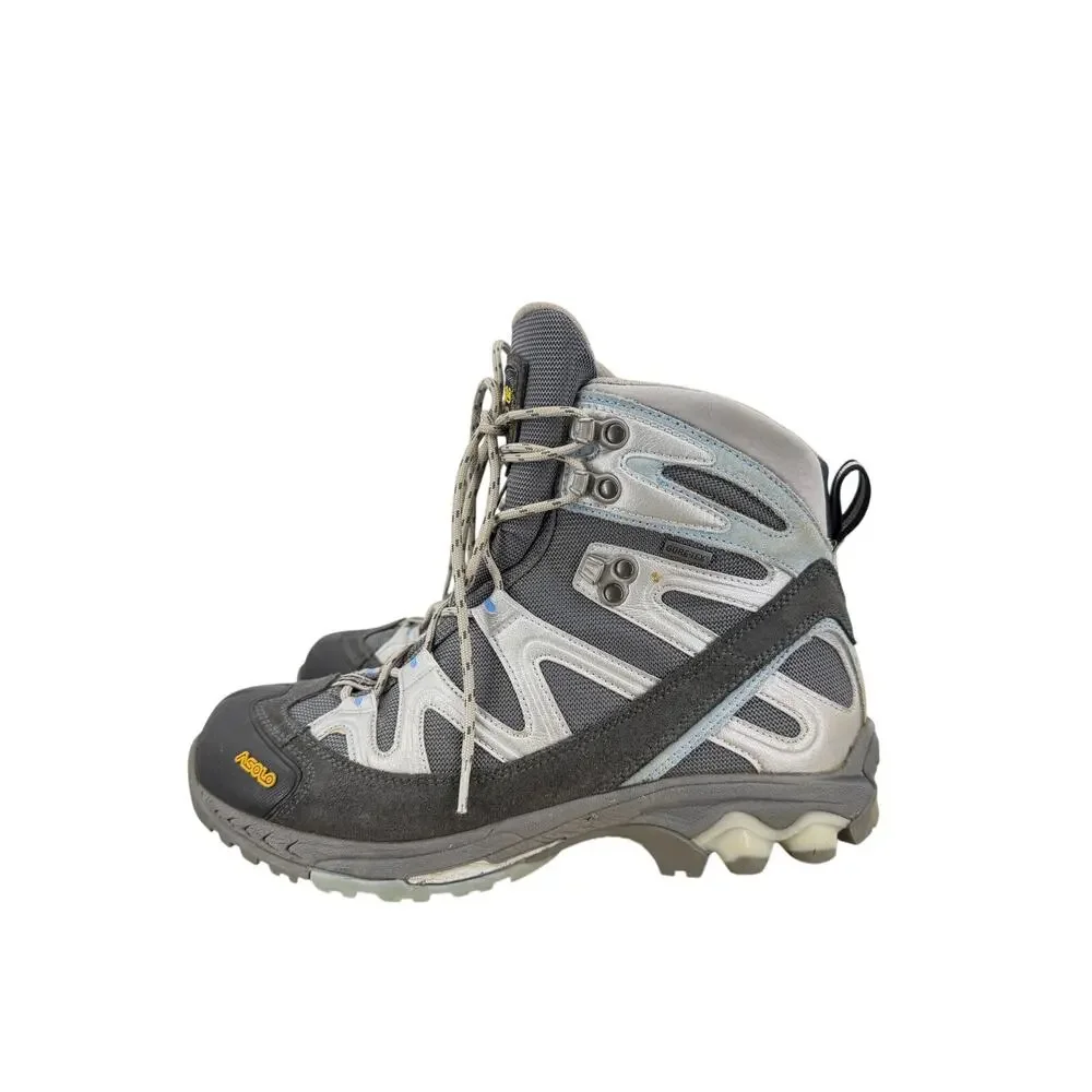 Asolo Attiva GTX Hiking Trail Gray Suede Nylon Boots Women's Size 7.5 US